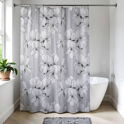 Tenda da doccia in poliestere 180x200 cm - ecrin gris - Tendance