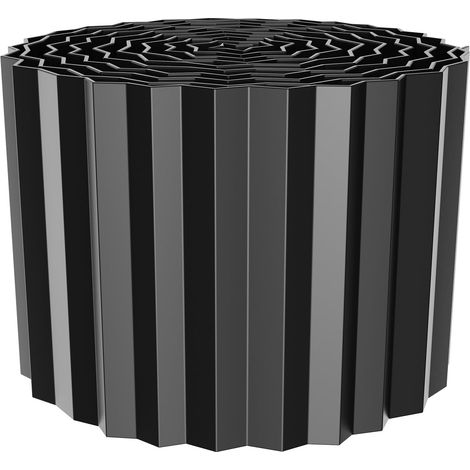 Lot 4 bordures jardin rouleau métal ondulé noir acier galvanisé 2438 cm, flexible parterre fleurs cercles d’arbres (1/5)