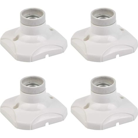 Porte-ampoule céramique E27 à vis, lot de 4, douille en céramique blanche 810, fixation murale/plafond, ampoule standard, usage intérieur (1/5)
