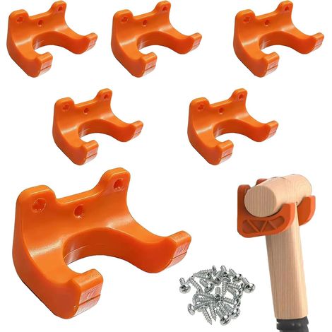 6 pièces crochets de rangement crochet mural garage vis porte outils mural multifonction range support accroche outil échelle tuyau (1/5)