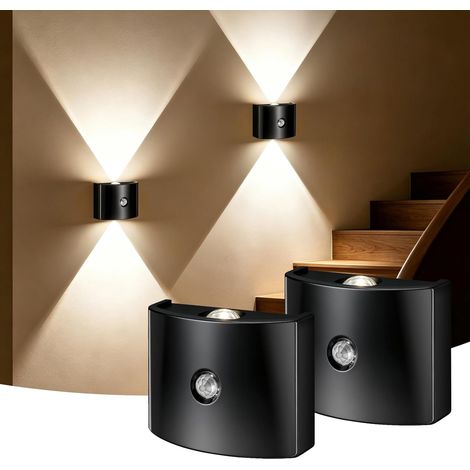 Wandleuchte mit Bewegungssensor – Wiederaufladbar – Kabellose Magnetbefestigung – 3 Farbtemperaturen – Einstellbare Helligkeit – Schwarz – Schlafzimmer (1/5)