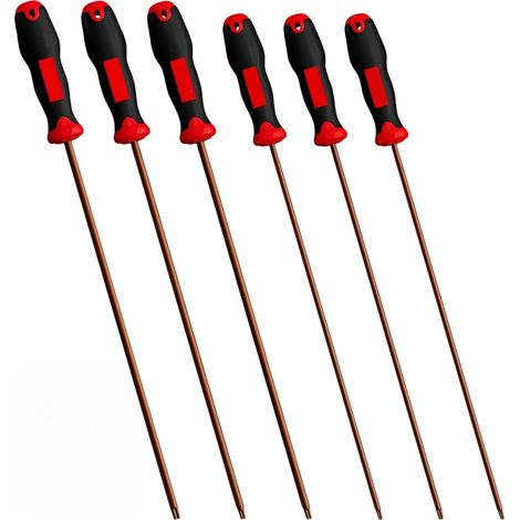 Lot de 6 tournevis Torx magnétiques en acier S2 poignées ergonomiques antidérapantes pour les fournitures de voiture et de bricolage (T10, T15, T20, T25, T27, T30) (1/5)