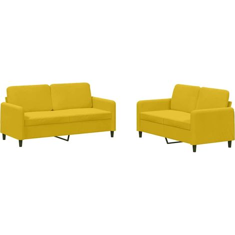 Maison Exclusive - Set di Divani 2 pz Giallo in Velluto