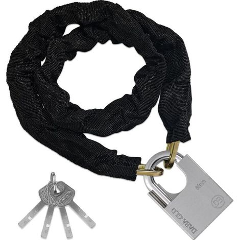 Chaîne Antivol Vélo avec 4 Clé [98cm/6mm/0.85kg], Cadenas résistant antivol, Acier Inoxydable Haute Résistance, Cadenas à Clé pour Vélo, Moto, Porte, Garage, Jardin, Clôture, Scooters (1/4)