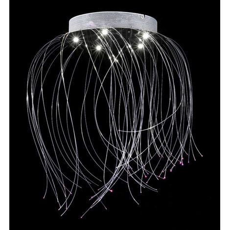 Lustre LED multicolore éclairage 5 lampes RGB Plafonnier telecommandé Design (1/4)