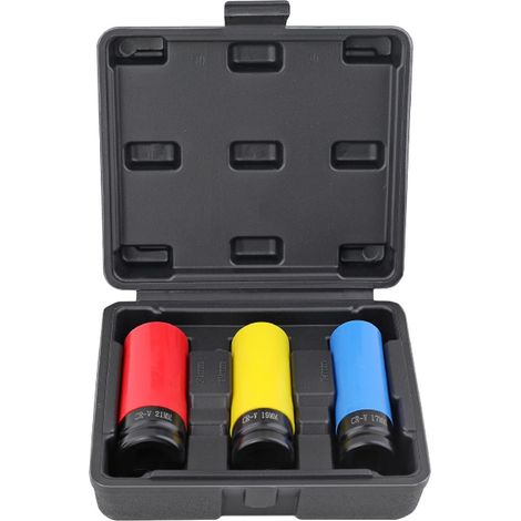 Set di chiavi a bussola a parete sottile, 1/2 pollice, antigraffio, set di chiavi a bussola per dadi ruota, per garage, vialetto, officina, centro assistenza auto, riparazione freni, attrezzo per ripa