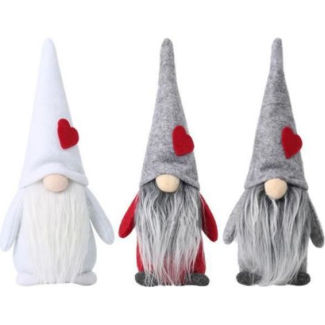 Ornements de Noël - NAIN - Père Noël - Peluche - 21x9 cm - Décoration intérieure (1/4)