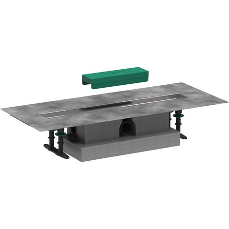 Hansgrohe uBox universal - Kit completo de canaleta de ducha lineal 600, para instalación estándar, acero inoxidable 56022180 (1/2)