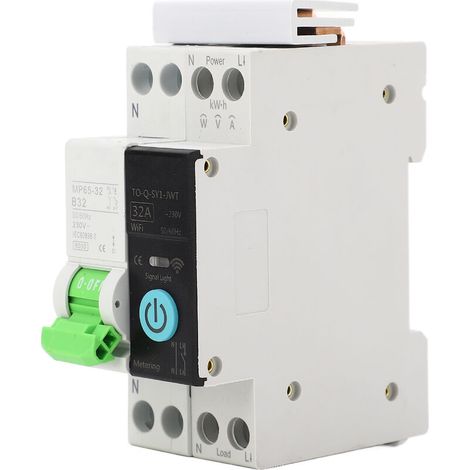 Disjoncteur WiFi intelligent 1P + N avec mesure 6KA capacité de rupture disjoncteur télécommandé 16A AC230V (1/4)