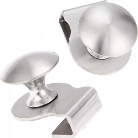 2 poignées de porte en verre acier inoxydable/clips/clips pour verre 5-8 mm poignées de tiroir de meuble de vitrine, pas de perçage nécessaire (1/4)