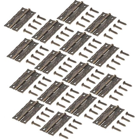 SEWACC Lot de 40 petites charnières de rechange pour boîte en bois, style antique mini, pour coffre (1/5)