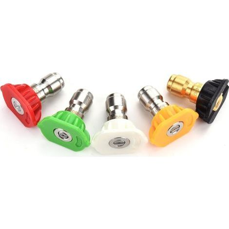 FENOPLASTICAEmbouts de buse de pulvérisation pour nettoyeur haute pression à plusieurs degrés, 1/4 pouce, paquet de 5 (2,5 GPM) (1/5)