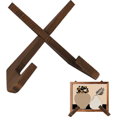 Schallplattenständer aus Holz – Rustikales Retro-Design in Braun, perfekt zur Präsentation von Alben und Musikzubehör für Vinyl-Liebhaber (1/5)