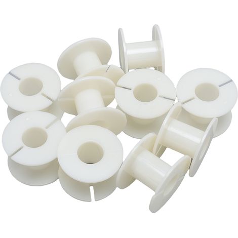 20 bobines de fil vides en plastique de 39 mm (ABS) pour la fabrication de câbles audio, de filtres passifs et d'inducteurs pour haut-parleurs. (1/5)