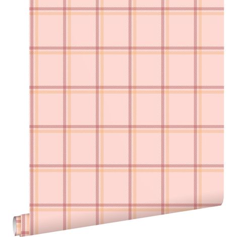 papier peint vichy rose et orange - ESTAhome (1/5)