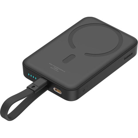 Baseus Magnetic Mini MagSafe 10000 mAh 20 W Powerbank mit integriertem iPhone Kabel + Kabel 60 W 0,3 m Gelb (1/5)