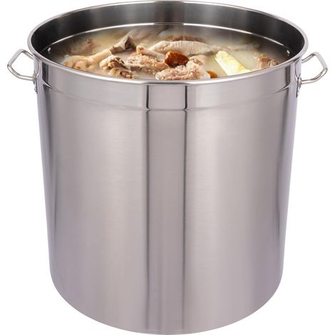 98L Edelstahltopf Mit Deckel Kochtopf aus Edelstahl Edelstahlkochtopf Kochtopf Multifunktionale Pfanne aus Rostfreiem Stahl Zum Kochen, Aufbewahren und für Den täglichen Gebrauch
