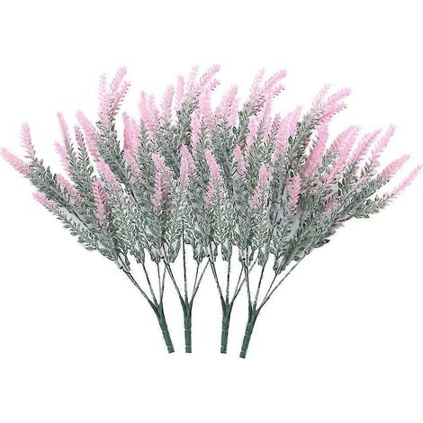 Lot de 3 fleurs de lavande artificielles, fausses fleurs de lavande, plante de lavande artificielle (rose) (1/4)