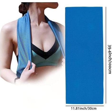 Serviette rafraîchissante 100 x 30 cm, serviette glacée en microfibre douce et respirante, à évaporation instantanée, idéale pour le camping, pour hommes et femmes - Lot de 4 (1/5)