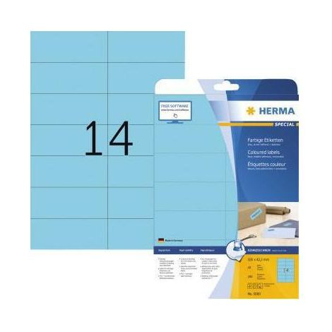 Universaletikett 105 x 42,3 mm (B x H) wieder ablösbar Papier blau 280 Etik./Pack. (1/4)