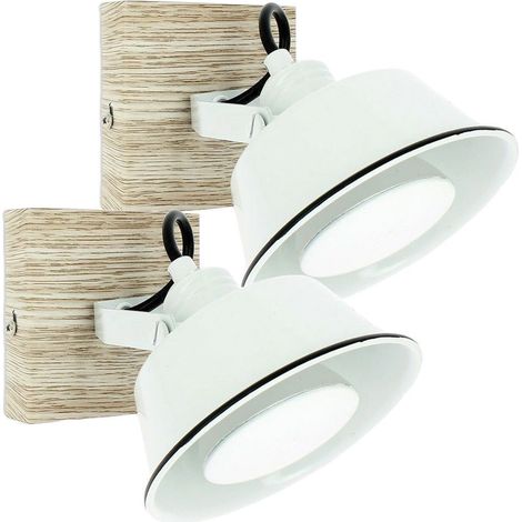 2 appliques murales RIDLEY Blanche avec Ampoule GU10