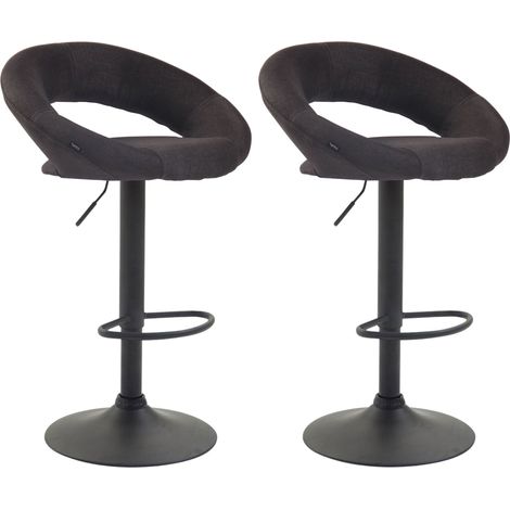 Réglez 2 selles avec structure noire + repose-pieds et siège de tissu différentes couleurs colore : gris foncé (1/2)