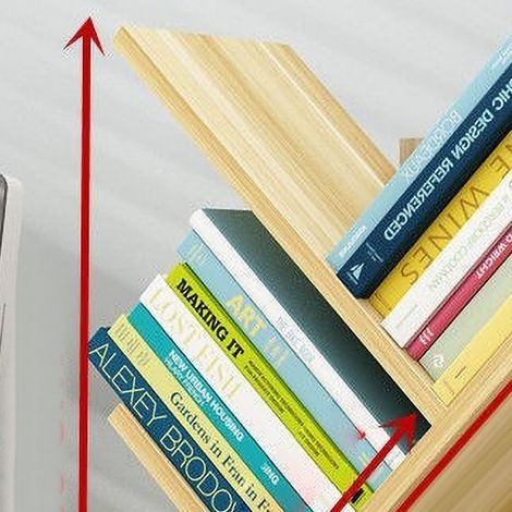 Étagère simple à plusieurs niveaux, petite étagère de bureau pour étudiant, étagère de rangement, bibliothèque créative pour enfants, étagère de rangement, couleur noyer clair, offre spéciale, trois n (1/5)