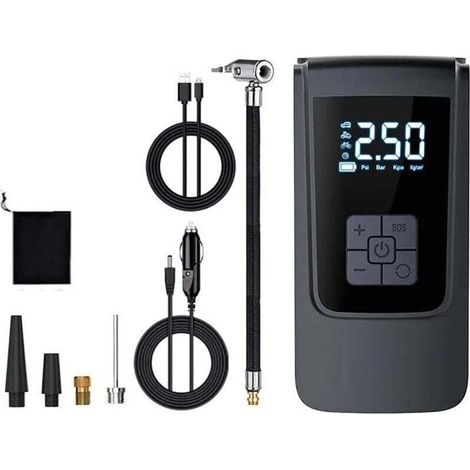 Portable Tire Inflator 4000mAh 150Psi Digital Display Wireless USB 12V Lightweight Car Air Pump (1/4)