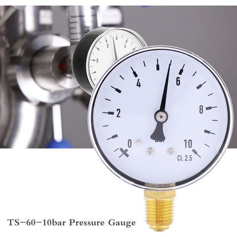 TS-60-10 bar Manometer, 1/4 NPT-Gewinde (1/5)