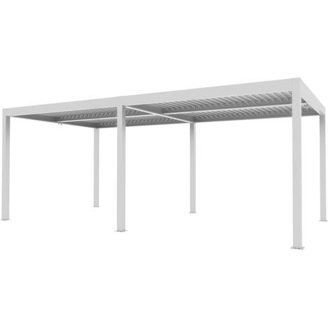 pergola bioclimatica verdelook "atena new" in alluminio bianco 3x6 m