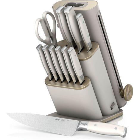 Ninja Set di coltelli StaySharp da 13 pezzi con affilatrice rimovibile – Oro chiaro, NK32013EUUKSD1