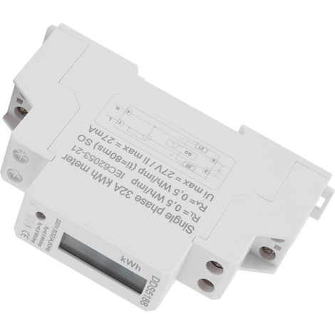Digitaler LCD-Stromzähler, 220 V, einphasig, DIN-Schienenmontage, 5–32 A, elektronischer kWh-Zähler (1/5)