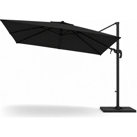 Ombrellone 3X4 M Da Giardino Con Braccio Retrattile E Rotabile 360° Per Piscina Gazebo Terrazze Bar Hotel In Acciaio Inossidabile Con Telo Impermeabile E Resistente Ai Raggi UV Nero (1/5)