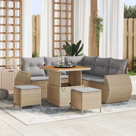 Ensemble de canapé de jardin 8 pc 7-Nombre de places vidaXL (1/5)