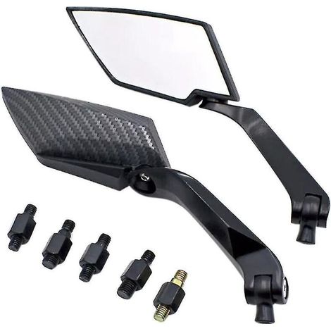 Rétroviseur arrière en fibre de carbone pour moto, scooter, vélo électrique, moto tout-terrain. Rétroviseur latéral arrière pour moto, scooter, vélo électrique, moto tout-terrain. (1/5)
