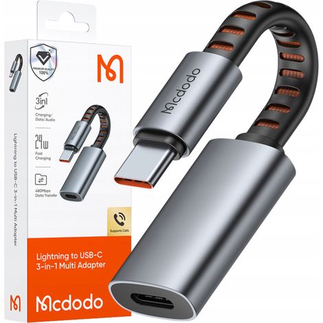 Adattatore Lightning MCDODO, cavo USB-C per iPhone 3 in 1 OTG
