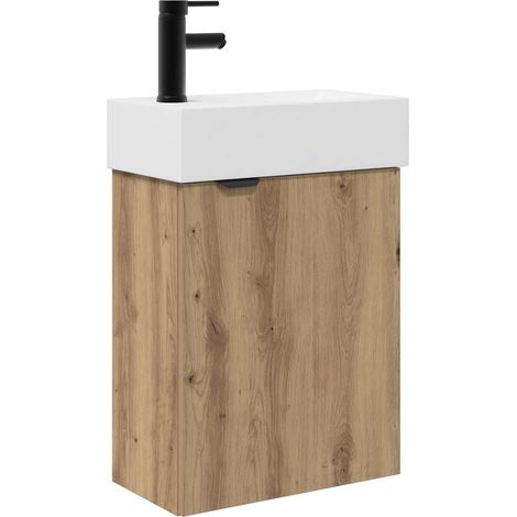vidaXL Bathroom Vanity Unit with Tap Artisan Oak 45.5 x 22.5 x 84 cm (1/4)