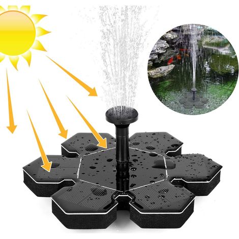 Fontaine solaire d'extérieur avec panneau solaire de 1,5 W - RWJardin / bassins d'ornement / fontaines pour bassins d'ornement (1/5)