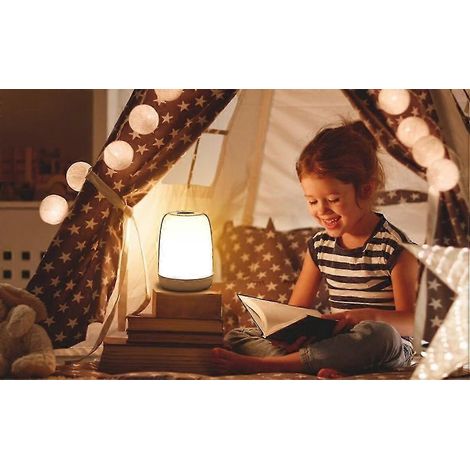 Veilleuse tactile pour enfants, lampe de chevet à intensité variable, rechargeable, lumière blanc chaud, couleurs RGB changeantes, autonomie de 72 heures pour chambres et salons. (1/5)