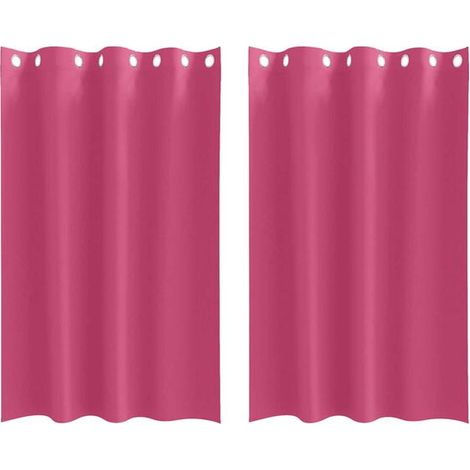 Rideaux occultants avec anneaux de suspension, 2 pièces, rose vif, 175 x 140 cm (1/4)