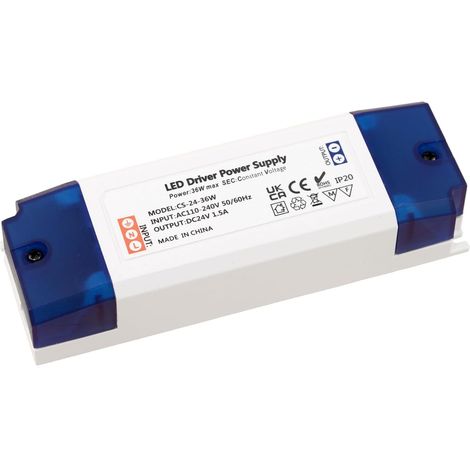 Transformateur 220V 24V LED 36W, Convertisseur 110-240V AC à 24V DC 1.5A,Sans Charge Minimale, Sans Scintillement, Sans Bruit, Alimentation pour G4, GU5.3, MR11, MR16,Ruban (1/5)