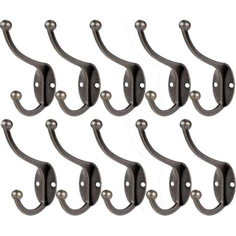 10 Pcs Patère Porte Manteau Murale Vintage Crochet Uniques Métal De Porte Chapeau Crochet Rétro Inox avec Vis pour la maison pour Porte-Manteau Salle de Bain Cuisine (Copper) (1/4)