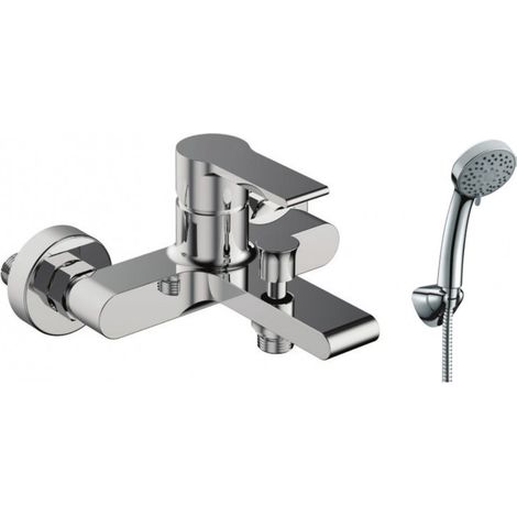Miscelatore vasca in ottone con doccetta e flessibile inox  Ele-180V kamalu