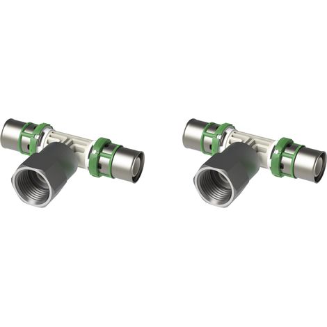 COMAP Té femelle à visser synthétique pour tubes multicouche - 16x2 - 1/2 - 16x2 - Vendus par 2 - Raccords MultiSkin - 9130GW161216 (1/3)