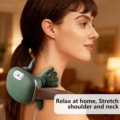 Masseur Cervical 4D Thermique pour le Cou, la Nuque et le Dos - Appareil de Massage 3 Fonctions et Chauffage 2 Niveaux, Coussin U sans Fil pour une Détente Profonde