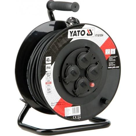 Enrollador eléctrico Yato 40 metros 4 tomas 230V IP44