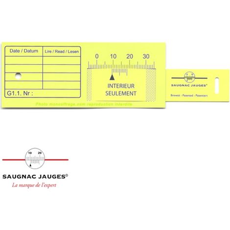 Moncoffrage – Jauge Saugnac G1.1 pour fissures intérieures – Paquet de 10 témoins – PVC extrudé – Dimensions 160 x 40 mm – Force de traction 25g