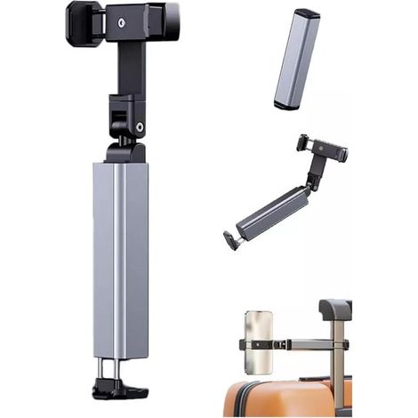 Soporte portátil para teléfono móvil, ideal para escritorio y mesa, con rotación de 360 grados. Accesorio de viaje perfecto para tren o avión. Soporte para teléfono móvil. (1/5)