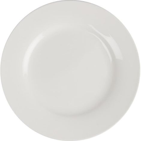Assiettes Rondes en Céramique Blanche 150 mm à Bord Large Lumina - Lot de 6