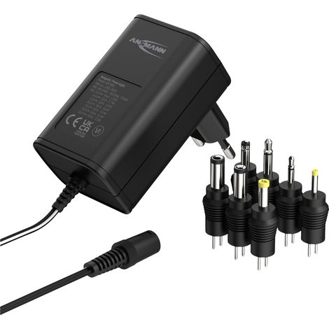 Ansmann 1201-0022 Steckernetzteil, einstellbar 12 V/DC, 9 V/DC, 7.5 V/DC, 6 V, 4.5 V/DC, 3 V 600 mA (1/5)